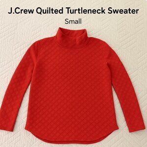J.Crew Women’s Quilted Mock Neck Pullover – Red, Size Small